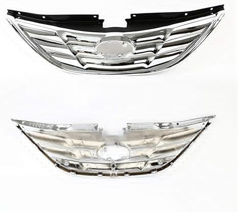 Front Upper Grille Grill JX-7288-CM Replacement for 2011-2013 Hyundai Sonata,chrome