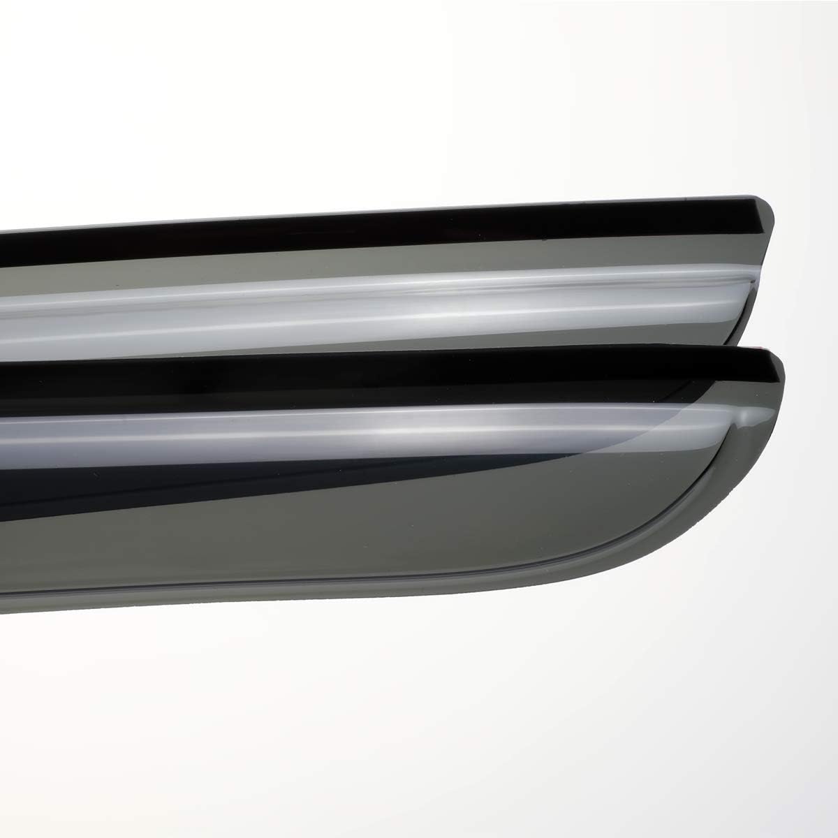 4pcs Smoke Tint Out-Channel Reinforced Acrylic Sun Rain Guard Vent Shade Window Visors Compatible with Dodge 98-03 Durango 00-04 Dakota Crew Quad Cab with 4 Full Size Doors