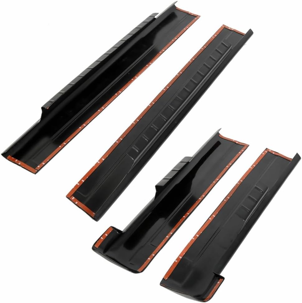 Rocker Panels Covers for Chevy for Silverado 3500/2500HD/2500/1500,for GMC for Sierra 3500/2500HD/2500/1500 Extended Cab (Black,Plastic) 4pc Left Right Front Rear Lower Textured