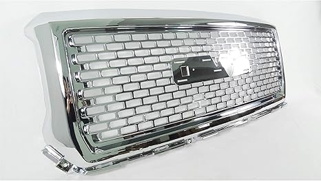 1pc Compatible with 2014-2015 GMC Sierra 1500 Front Hood Grill Bumper Mesh Style ABS Plastic Grille