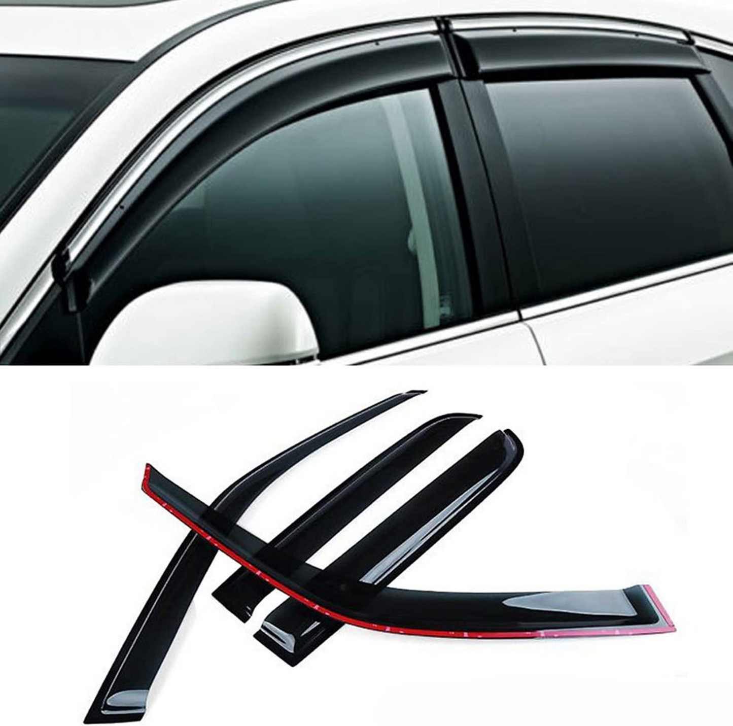 4pcs Window Visors Sun/Rain Guard for 97-01 Honda CR-V Side Window Deflectors Visor