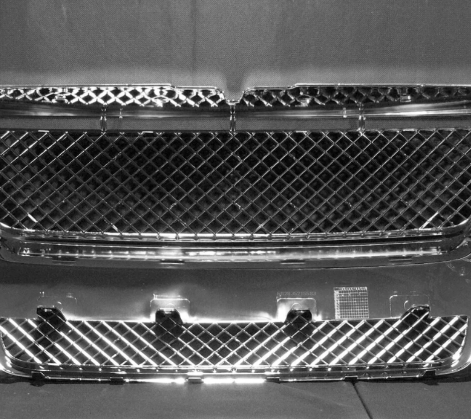 Mesh Upper Hood Grille Grill Chrome Compatible with 2007-2010 Ford Explorer/Explorer Sport Trac