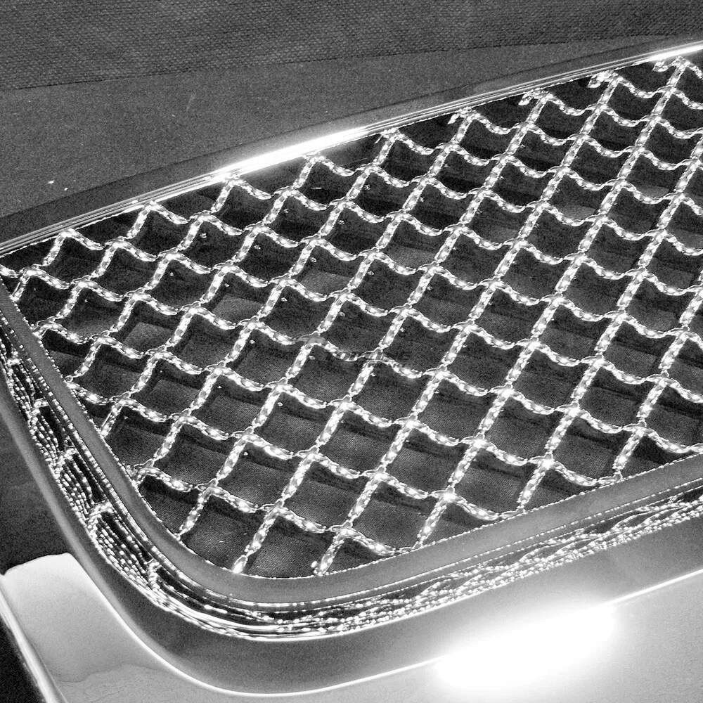 Mesh Upper Hood Grille Grill Chrome Compatible with 2007-2010 Ford Explorer/Explorer Sport Trac