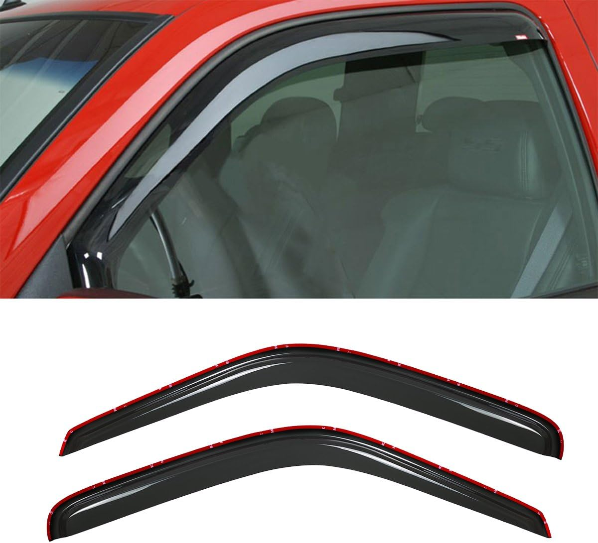New 2pcs 94-01 Ram 1500 94-02 Ram 2500/3500 Dark Smoke in-Channel Style Wind Sun Rain Guard Vent Shade Deflector Window Visors