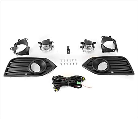 Bumper Driving Fog Lights Lamps w/Bezels+Switch+Harness Kit Chrome Compatible with 2019-2021 Honda HR-V HRV