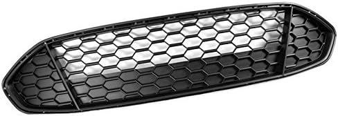 Front Bumper Upper Honeycomb Mesh Grille Insert Gloss Black/Chrome Trim Compatible with 2013-16 Ford Fusion