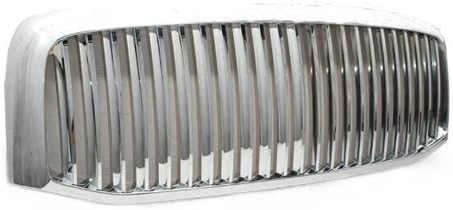 Fit 06-08 Dodge Ram 1500 06-09 Ram 2500/3500 Pickup 1pc Chrome Plated Finish ABS Plastic Vertical Style Badgeless Front Grille