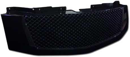 Front Grill Cover Compatible with 2007-2014 Cadillac Escalade/EXT | Glossy Black Luxury Sport Mesh Style Front Bumper Grille Guard | Front Grille Mesh Guard