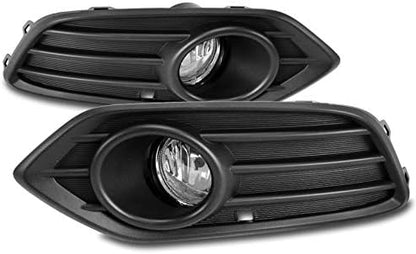 Bumper Driving Fog Lights Lamps w/Bezels+Switch+Harness Kit Chrome Compatible with 2019-2021 Honda HR-V HRV