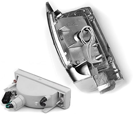 Front Bumper + Corner Signal Lights Lamps Chrome Compatible with 1990-1997 Hardbody