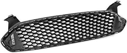 Front Bumper Upper Honeycomb Mesh Grille Insert Gloss Black/Chrome Trim Compatible with 2013-16 Ford Fusion