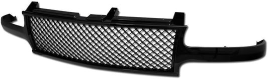 Black Finished Mesh Front Hood Bumper Grill Grille Compatible with 1999-2006 Chevy Silverado 1500/2500