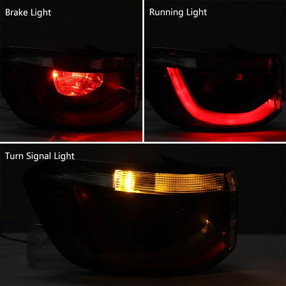 Rear Brake Running Tail Lights Assembly Turn Signal Indicator Outer Tail Lamp Clear Red Lens Compatible for Jeep Compass 2017-2020 Fits OE# CH2804115 55112839AC, 1PC Driver