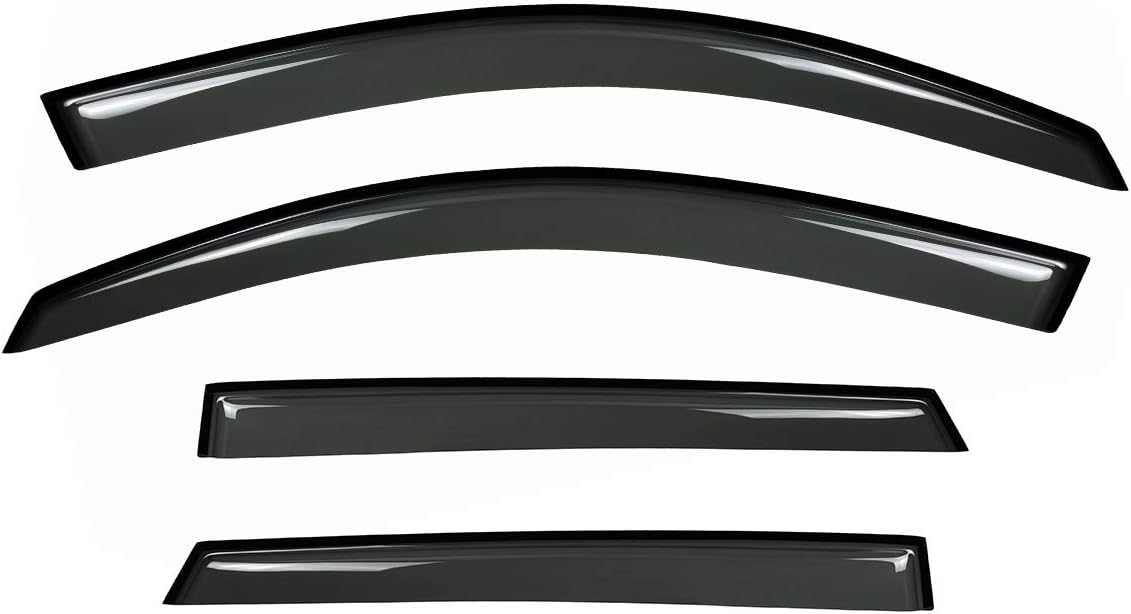 New 4pcs for 11-15 Kia Sorento Wind Dark Smoke Out-Channel/Outside Mount Style Wind Sun Rain Guard Vent Shade Deflector Window Visors