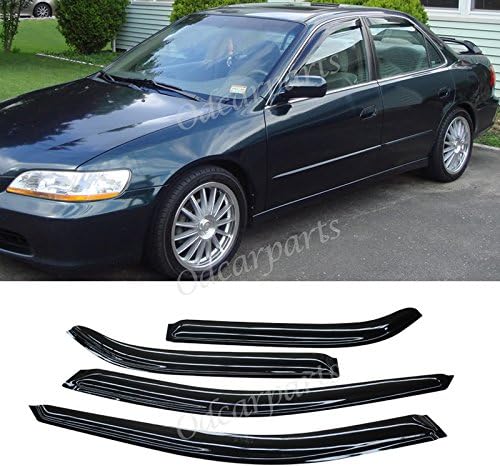 Fit 98-02 Honda Accord 4-Door Sedan 4pcs Front + Rear Smoke Sun/Rain Guard Vent Shade Window Visors