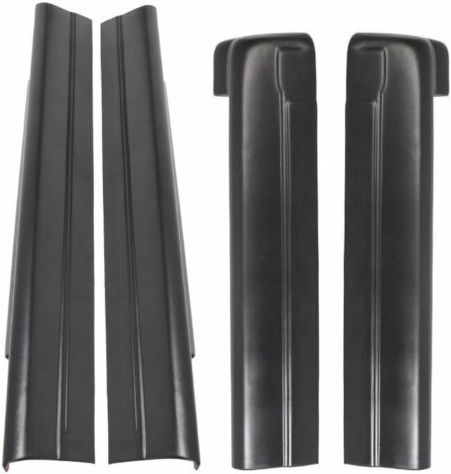 Rocker Panels Covers for Chevy for Silverado 3500/2500HD/2500/1500,for GMC for Sierra 3500/2500HD/2500/1500 Extended Cab (Black,Plastic) 4pc Left Right Front Rear Lower Textured