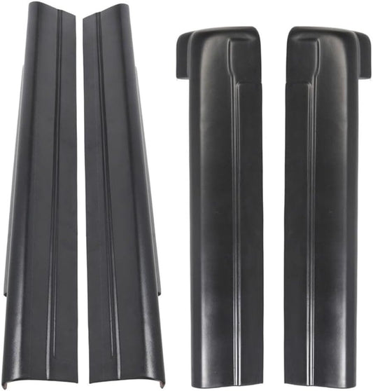 Rocker Panels Covers for Chevy for Silverado 3500/2500HD/2500/1500,for GMC for Sierra 3500/2500HD/2500/1500 Extended Cab (Black,Plastic) 4pc Left Right Front Rear Lower Textured