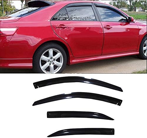 4pcs Dark Smoke Outside Mount Style Sun Rain Guard Vent Shade Window Visors Fit 07-11 Toyota Camry