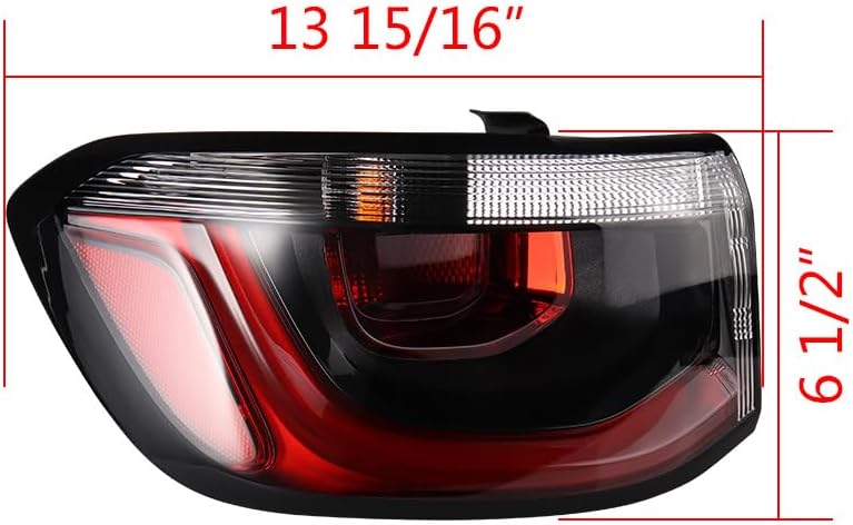 Rear Brake Running Tail Lights Assembly Turn Signal Indicator Outer Tail Lamp Clear Red Lens Compatible for Jeep Compass 2017-2020 Fits OE# CH2804115 55112839AC, 1PC Driver