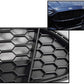 Front Bumper Upper Honeycomb Mesh Grille Insert Gloss Black/Chrome Trim Compatible with 2013-16 Ford Fusion