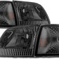 Replacement Headlights w/Corner Lights Amber/Smoke Compatible with 1997-03 Ford F-150 | 1997-02 Expedition