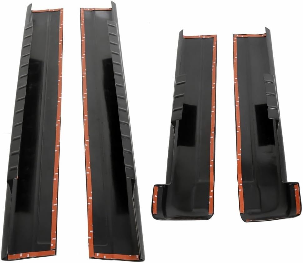 Rocker Panels Covers for Chevy for Silverado 3500/2500HD/2500/1500,for GMC for Sierra 3500/2500HD/2500/1500 Extended Cab (Black,Plastic) 4pc Left Right Front Rear Lower Textured