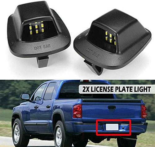 Bright-TECH Series 2pcs 9 SMD Replacement LED License Plate Light Lamp Designed for 1997-2011 Dodge Dakota Mitsubishi Raider