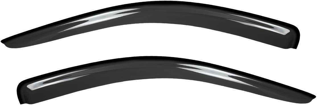 New 2pcs for 02-08 Ram 1500 03-09 2500/3500 2D Regular Cab Truck Dark Smoke Out-Channel/Outside Mount Style Wind Sun Rain Guard Vent Shade Deflector Window Visors