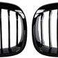 Left Right Glossy Black M-Color Kidney Grille Grill Compatible with 2003-2006 BMW E46 325Ci 330Ci 2-Door LCI
