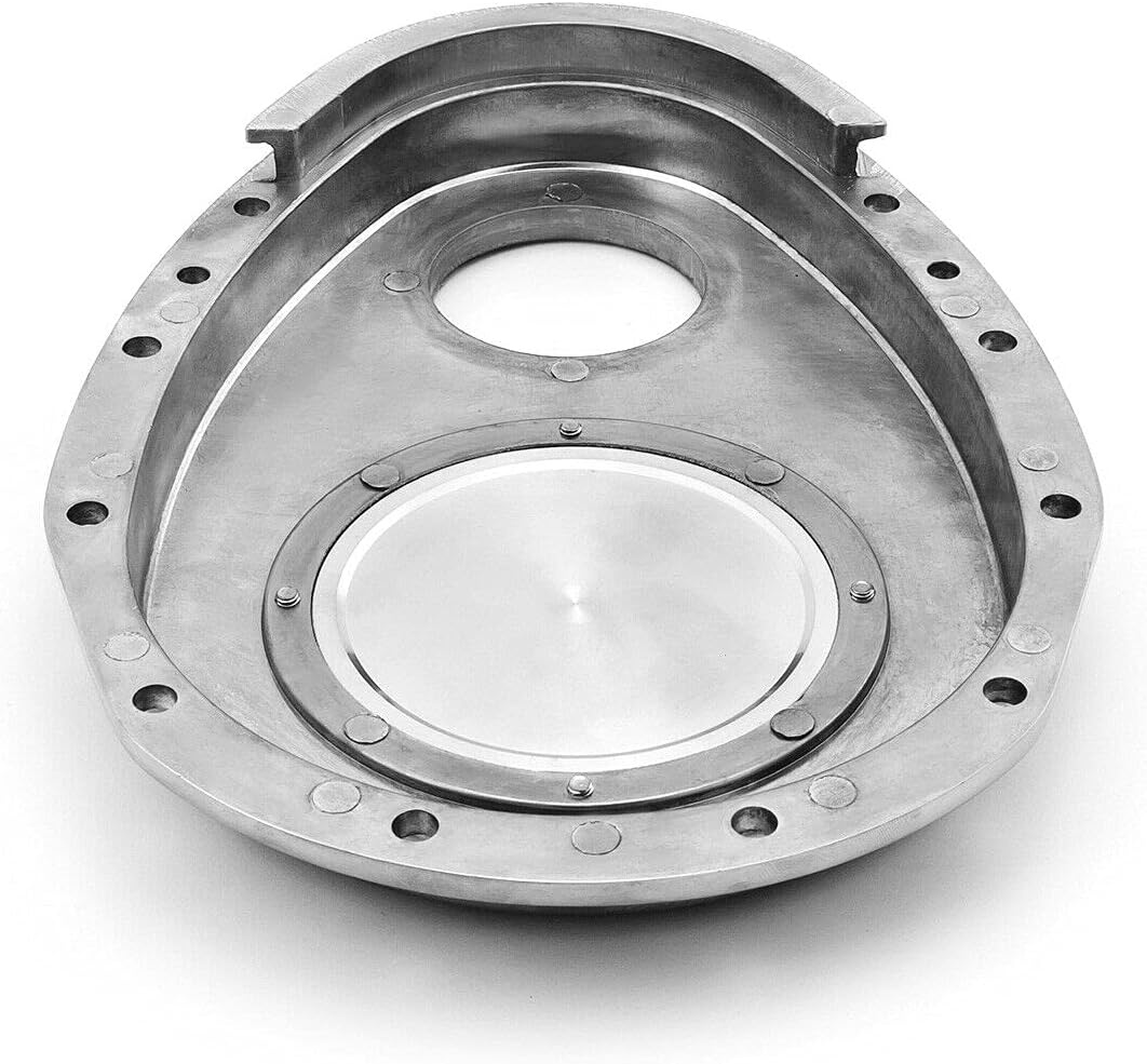 SBC 350 2-Piece Polished Aluminum Timing Chain Cover w/Inspection Plate PCE265_1061