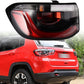 Rear Brake Running Tail Lights Assembly Turn Signal Indicator Outer Tail Lamp Clear Red Lens Compatible for Jeep Compass 2017-2020 Fits OE# CH2804115 55112839AC, 1PC Driver