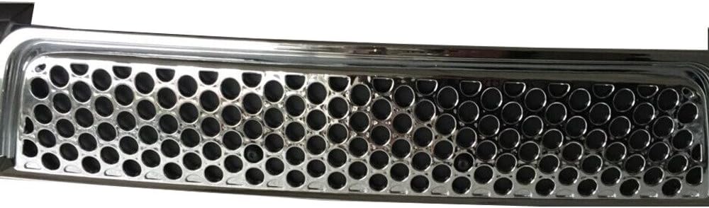 1pc Upper + 1pc Lower Bumper Front ABS Plastic Chrome Round Hole Style Grille Assembly For 07-14 GMC Yukon Base/SLE/SLT/Denali & 07-14 GMC Yukon XL 1500/2500 SLE/SLT/Denali