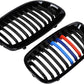 Left Right Glossy Black M-Color Kidney Grille Grill Compatible with 2003-2006 BMW E46 325Ci 330Ci 2-Door LCI