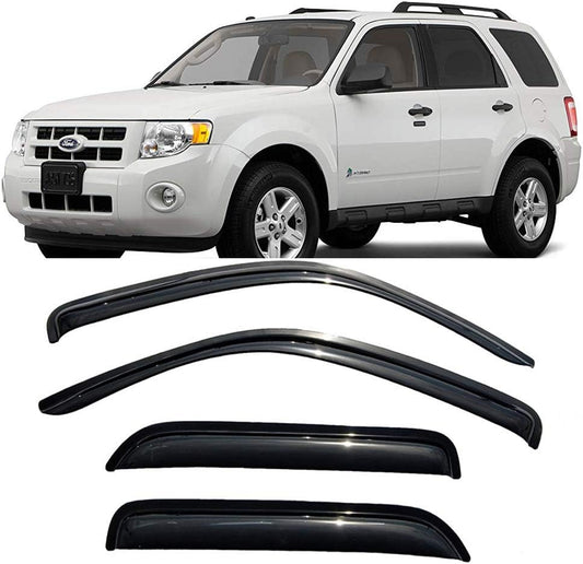 4pcs Side Window Deflector Window Visors Out-Channel Style for Ford Escape 01-12 for Mazda Tribute 08-11 for Mercury Mariner 05-11 Sun Rain Guard