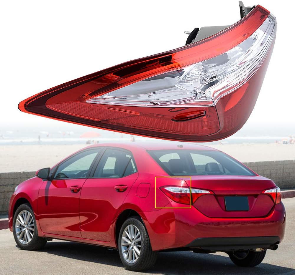 Tail Light Brake Stop Lamp Cover Compatible with 2014-2016 Toyota Corolla Left Driver Side 81560-02750 TO2804118