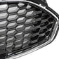Front Bumper Upper Honeycomb Mesh Grille Insert Gloss Black/Chrome Trim Compatible with 2013-16 Ford Fusion