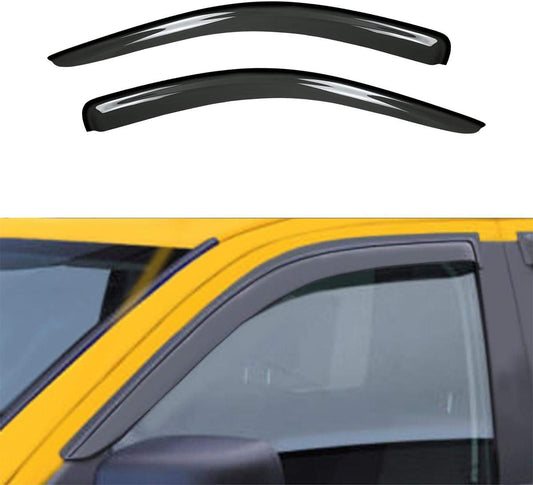 New 2pcs for 02-08 Ram 1500 03-09 2500/3500 2D Regular Cab Truck Dark Smoke Out-Channel/Outside Mount Style Wind Sun Rain Guard Vent Shade Deflector Window Visors