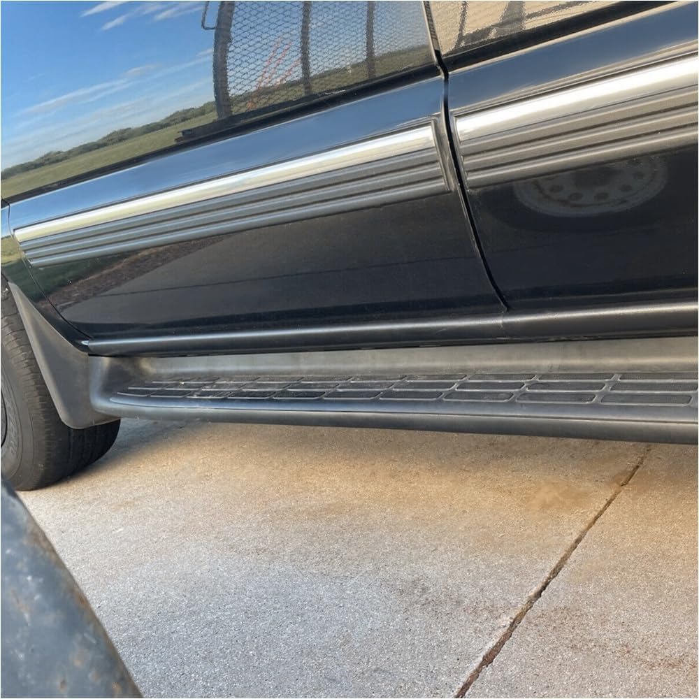 Rocker Panels Covers for Chevy for Silverado 3500/2500HD/2500/1500,for GMC for Sierra 3500/2500HD/2500/1500 Extended Cab (Black,Plastic) 4pc Left Right Front Rear Lower Textured