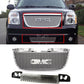 1pc Upper + 1pc Lower Bumper Front ABS Plastic Chrome Round Hole Style Grille Assembly For 07-14 GMC Yukon Base/SLE/SLT/Denali & 07-14 GMC Yukon XL 1500/2500 SLE/SLT/Denali