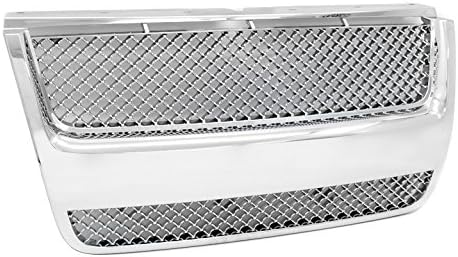 Mesh Style Upper Hood Grille Grill Chrome Compatible with 2007-2010 Ford Explorer/Explorer Sport Trac