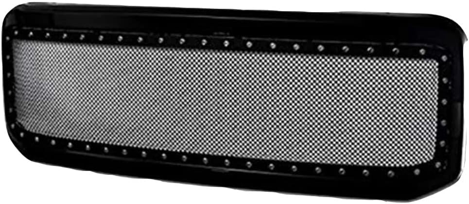 Black Rivet Steel Front Grill Hood Bumper Grille Compatible with 2005-2007 F250 F350 Superduty/Ford Excursion