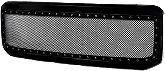 Black Rivet Steel Front Grill Hood Bumper Grille Compatible with 2005-2007 F250 F350 Superduty/Ford Excursion