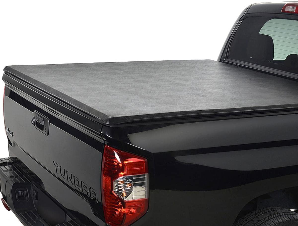 Black Vinyl Clamp On Soft Lock & Roll-up Top Mount Tonneau Cover Assembly w/Rails+Mounting Hardware Fit 05-15 Toyota Tacoma Pickup 6ft Fleetside Bed