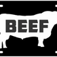 Beef EAT Bull Aluminum Metal On Black License Plate Tag Farmer Cattle Truck Car (c34784)