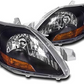 Replacement Black Headlights Lamps Compatible with 2007-2012 Toyota Yaris Sedan 4DR