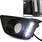 LED DRL Bumper Driving Fog Lights Lamps Chrome Compatible with 2015-2016 Honda Fit