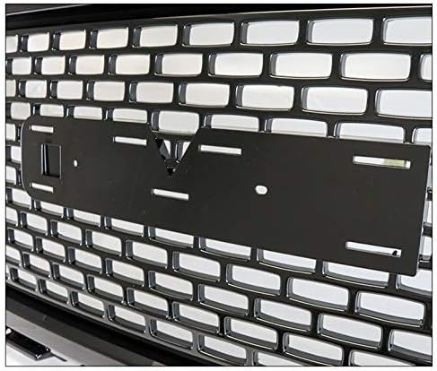 Mesh Style Front Bumper Hood Upper Grille Grill Gloss Black For 2014-2015 GMC Sierra 1500 Pickup Truck