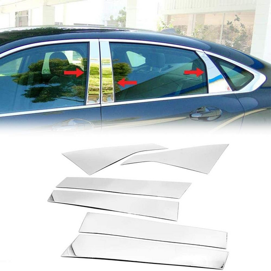 Polished Stainless Steel Center Door Pillar Post Trim Set Designed for 2014-2020 Impala