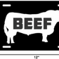 Beef EAT Bull Aluminum Metal On Black License Plate Tag Farmer Cattle Truck Car (c34784)