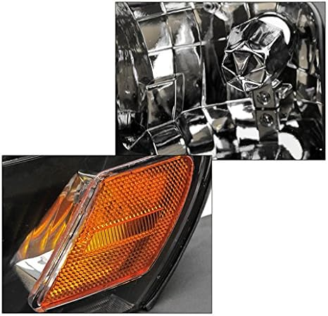 Black Headlight+Corner+Smoke Bumper Signal Lamp Compatible With 1993-1997 Corolla DX